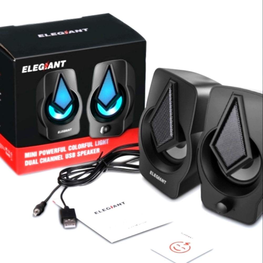 Elegiant 2.0 USB Computer Speakers 10w Stero Sound